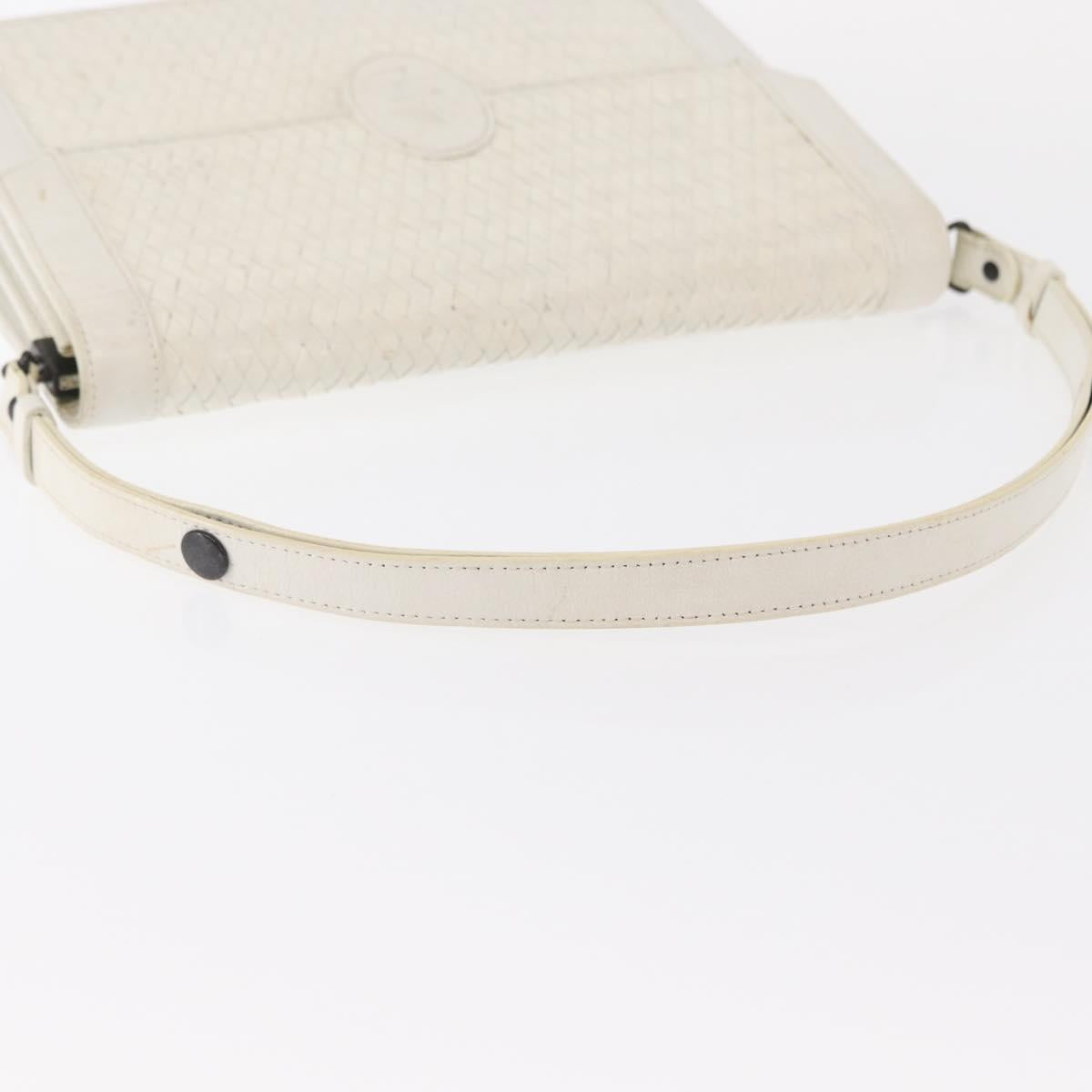 SAINT LAURENT Shoulder Bag Leather White Auth bs31016