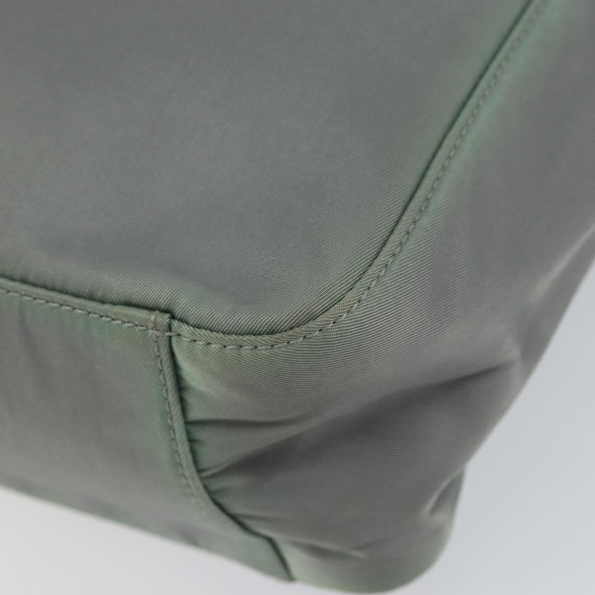 PRADA Tote Bag Nylon Khaki Silver Auth bs31017
