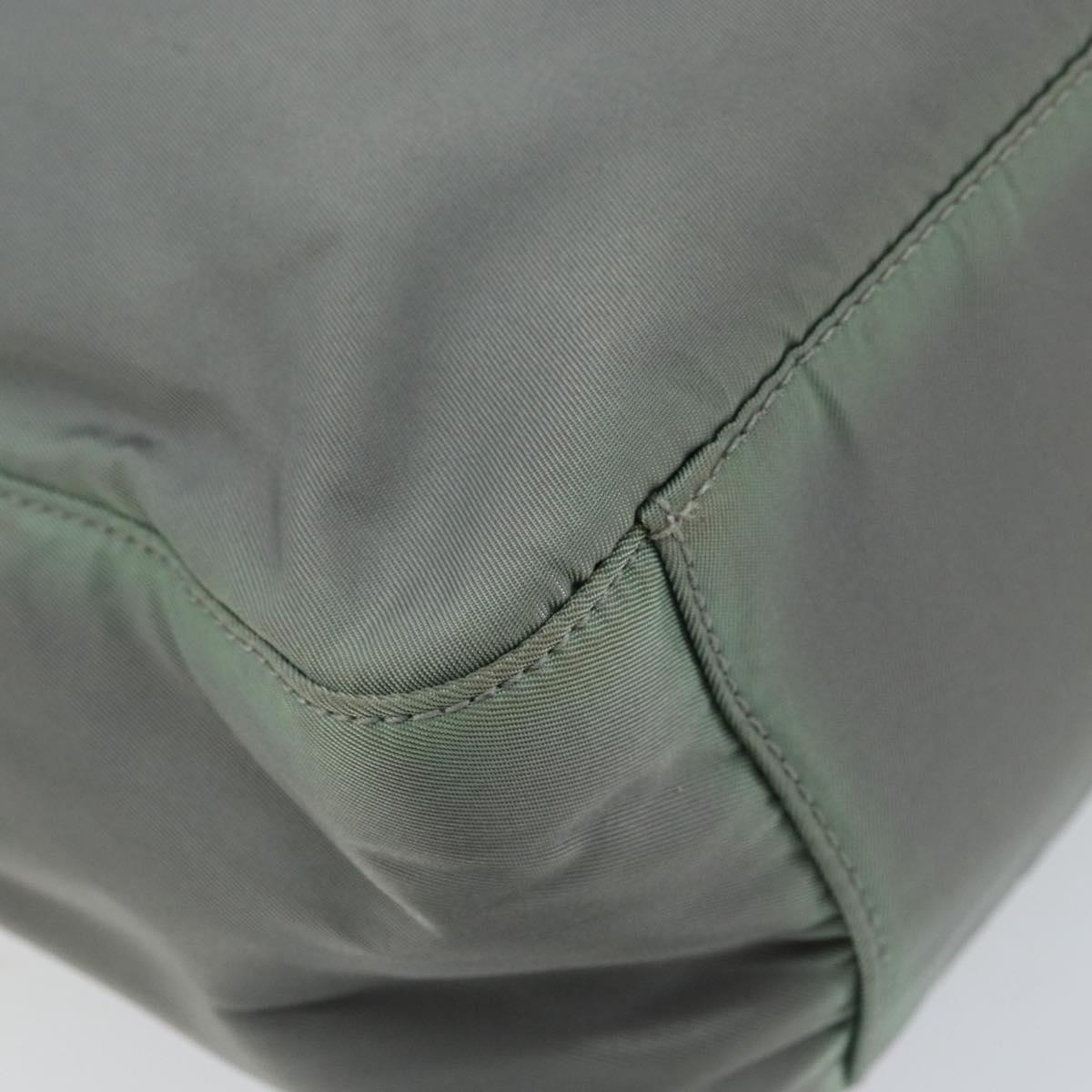 PRADA Tote Bag Nylon Khaki Silver Auth bs31017