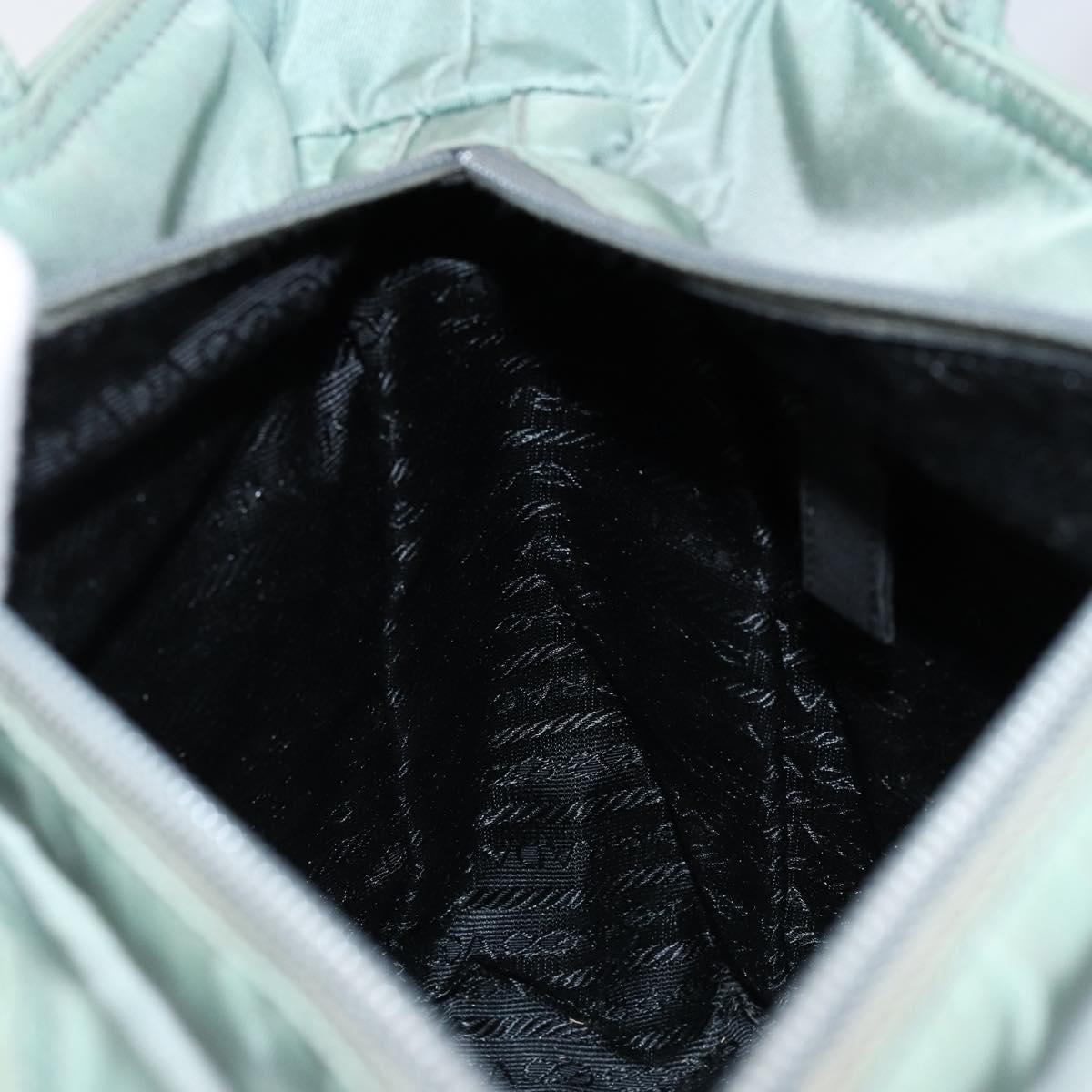 PRADA Tote Bag Nylon Khaki Silver Auth bs31017