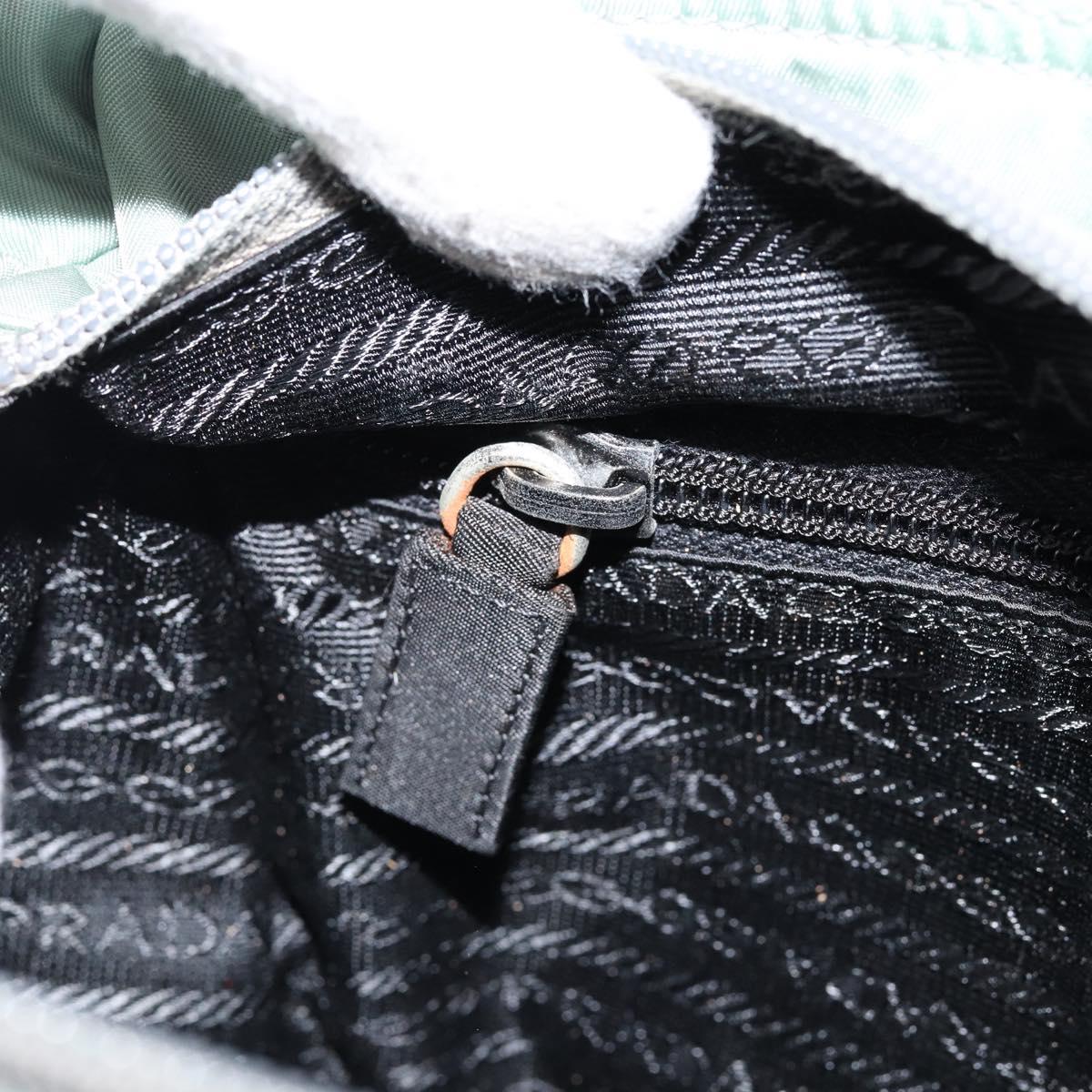 PRADA Tote Bag Nylon Khaki Silver Auth bs31017