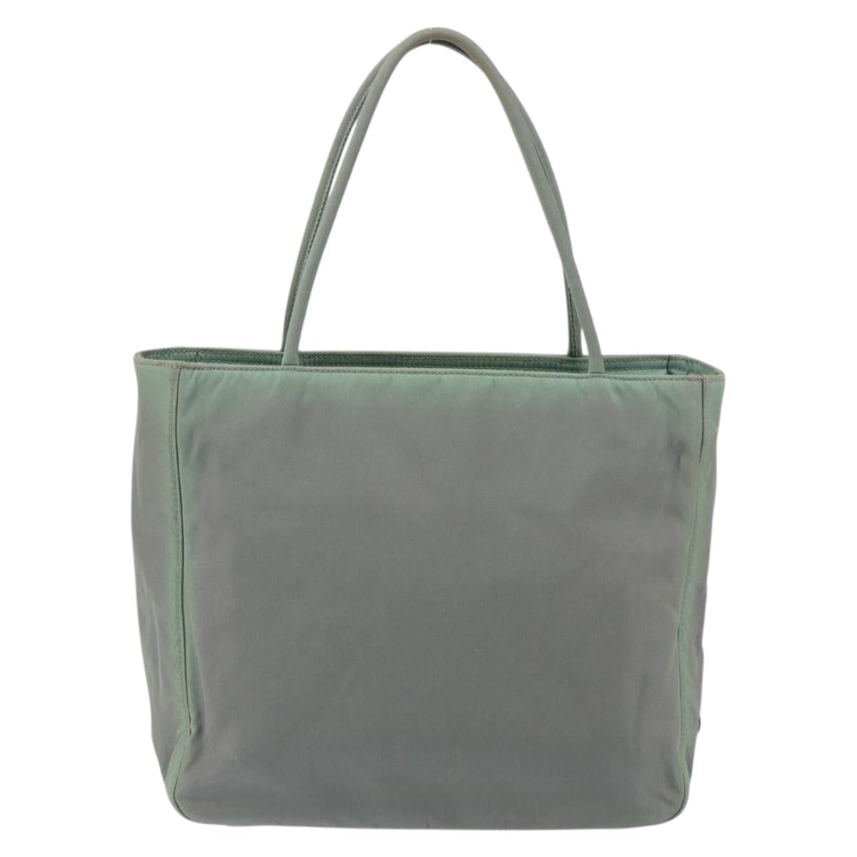 PRADA Tote Bag Nylon Khaki Silver Auth bs31017