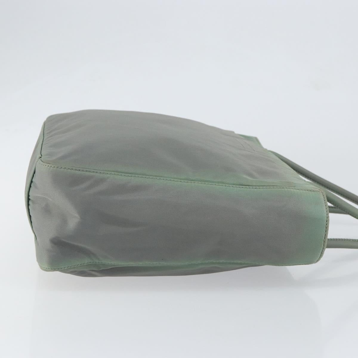 PRADA Tote Bag Nylon Khaki Silver Auth bs31017