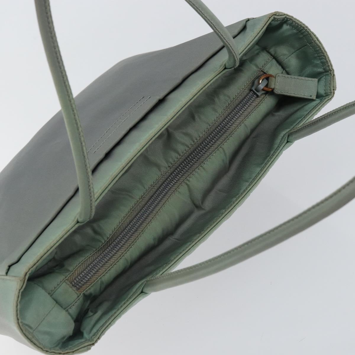 PRADA Tote Bag Nylon Khaki Silver Auth bs31017