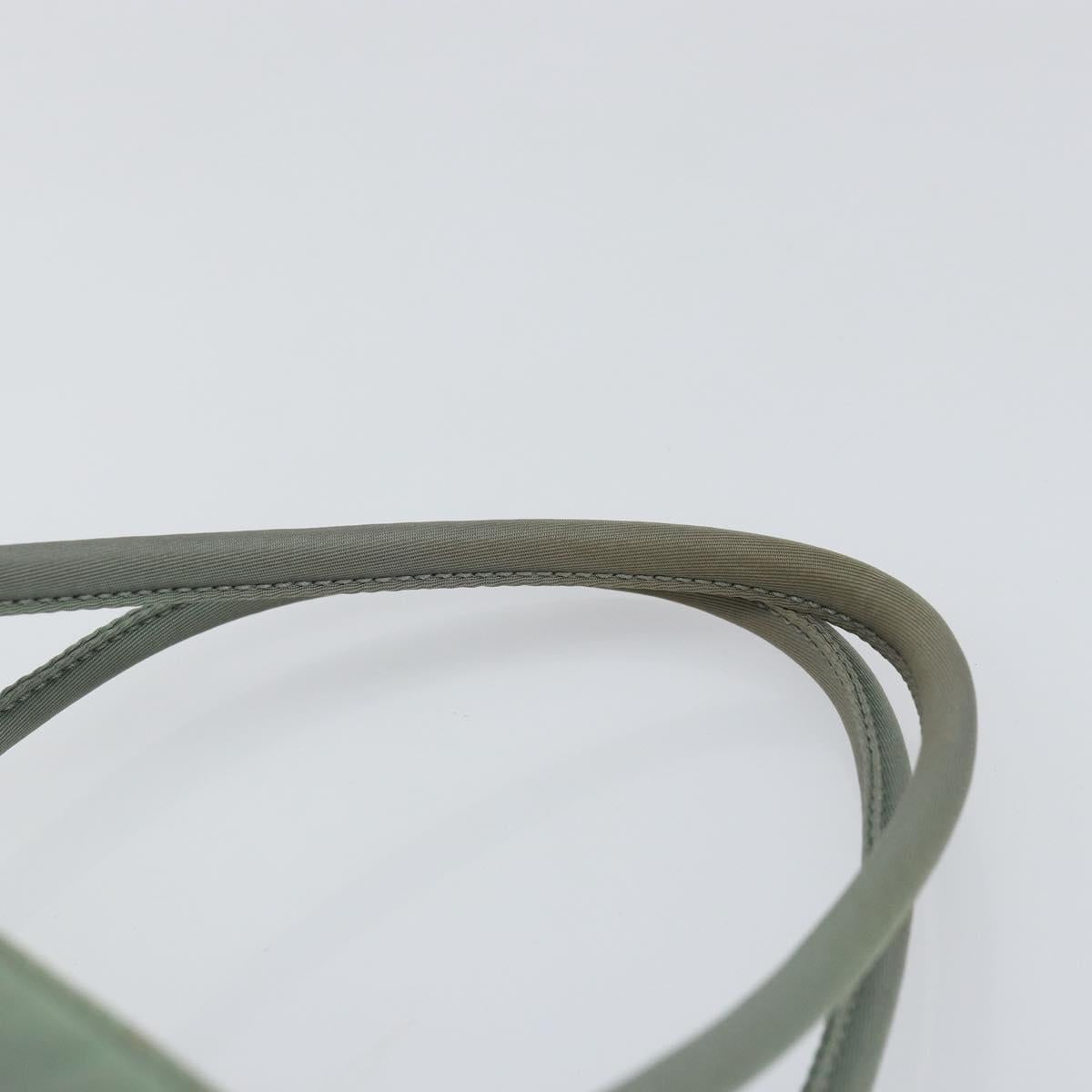 PRADA Tote Bag Nylon Khaki Silver Auth bs31017