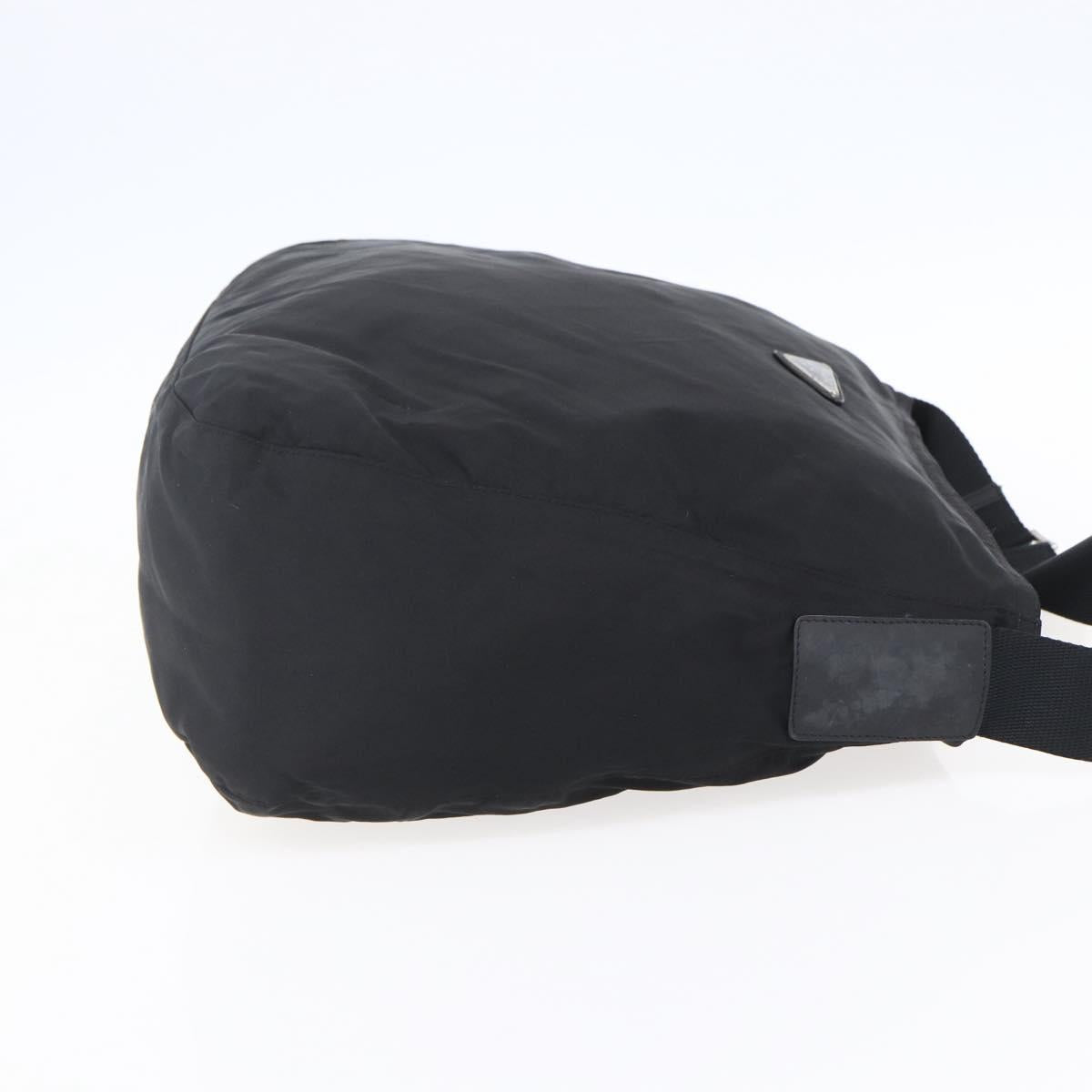 PRADA Shoulder Bag Nylon Black Silver Auth bs31018