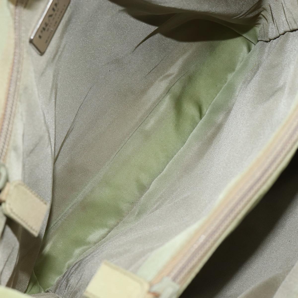 PRADA Tote Bag Nylon Khaki Silver Auth bs31019