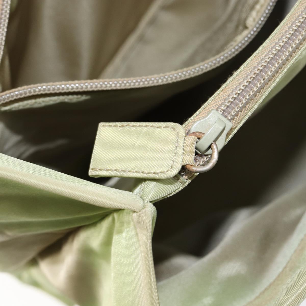 PRADA Tote Bag Nylon Khaki Silver Auth bs31019