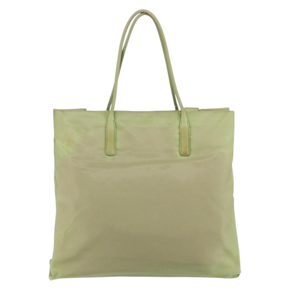 PRADA Tote Bag Nylon Khaki Silver Auth bs31019