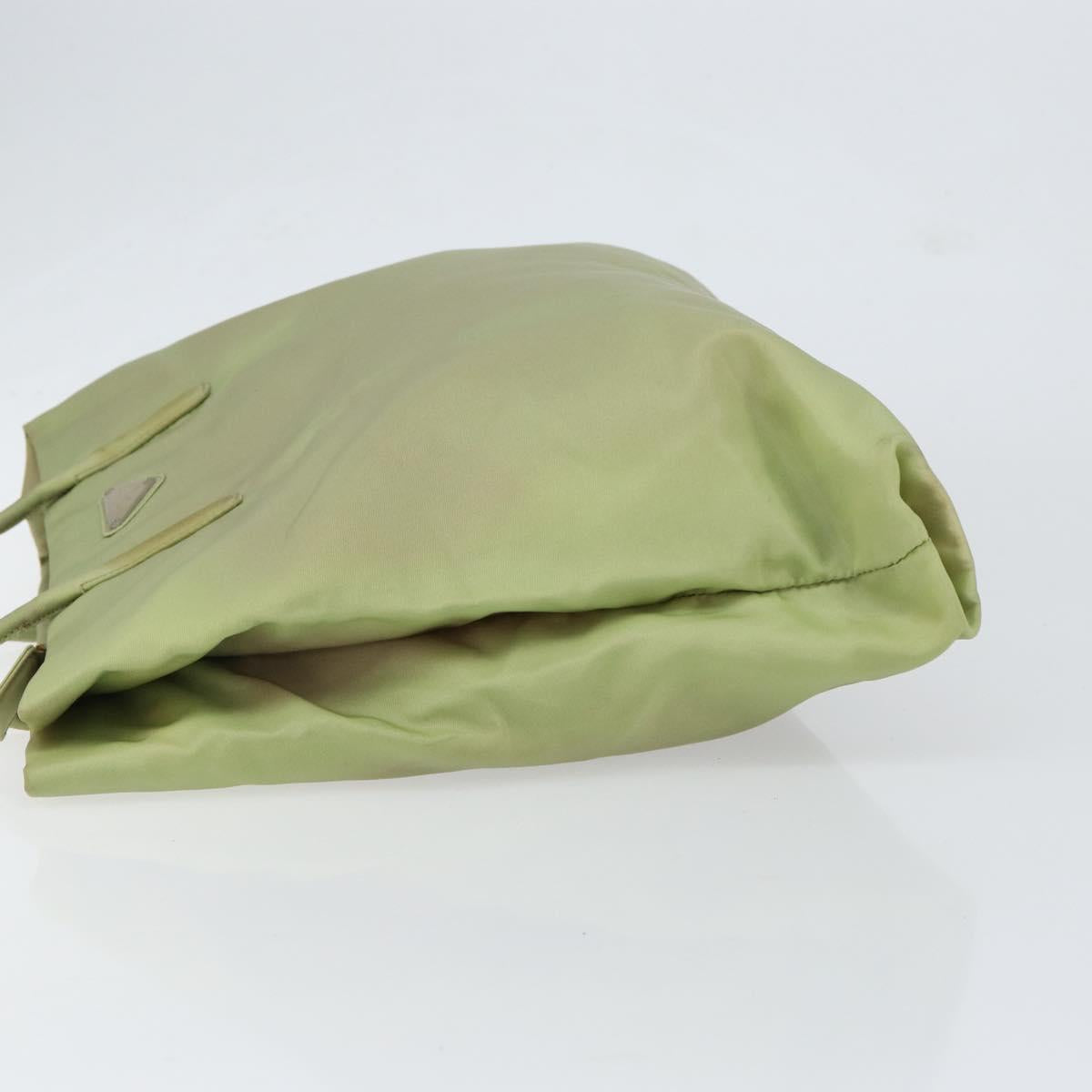 PRADA Tote Bag Nylon Khaki Silver Auth bs31019