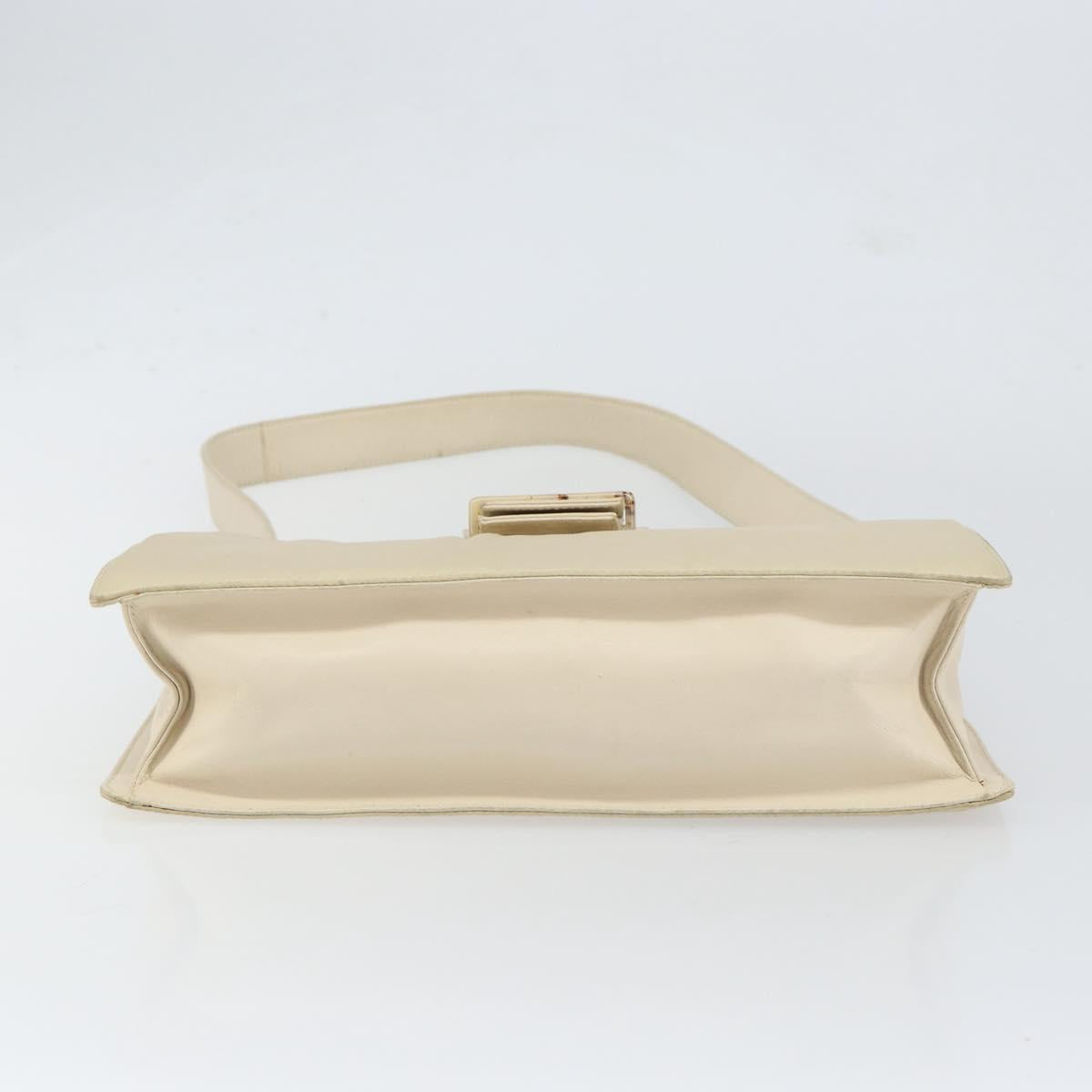 PRADA Shoulder Bag Nylon Leather Beige Auth bs31020