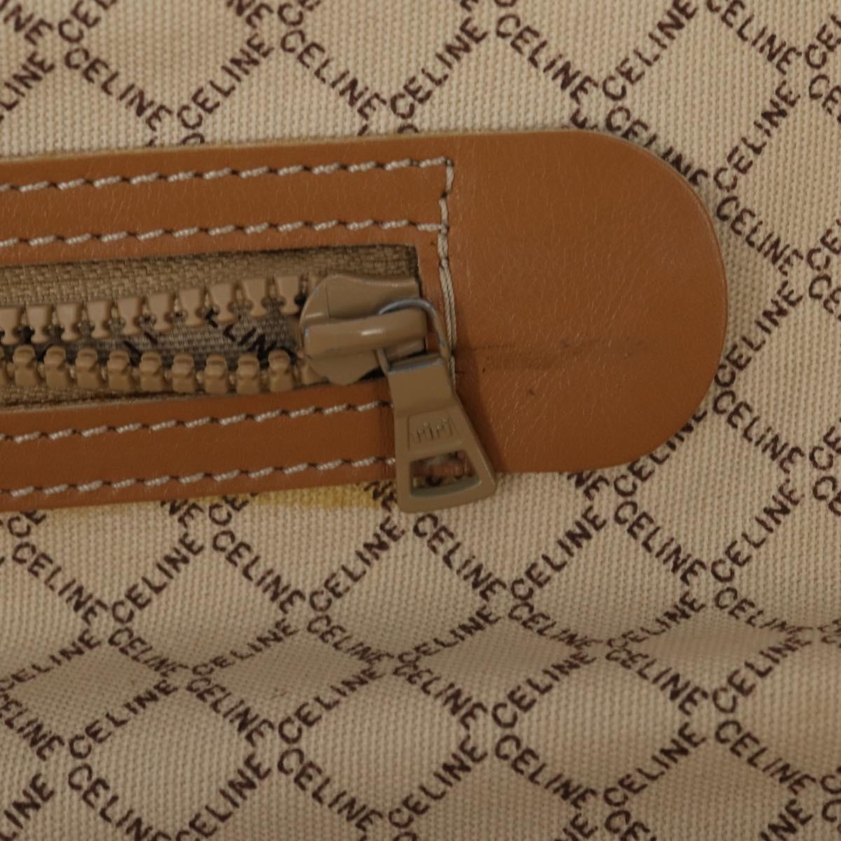 CELINE Macadam Canvas Boston Bag PVC Brown Gold Auth bs31028