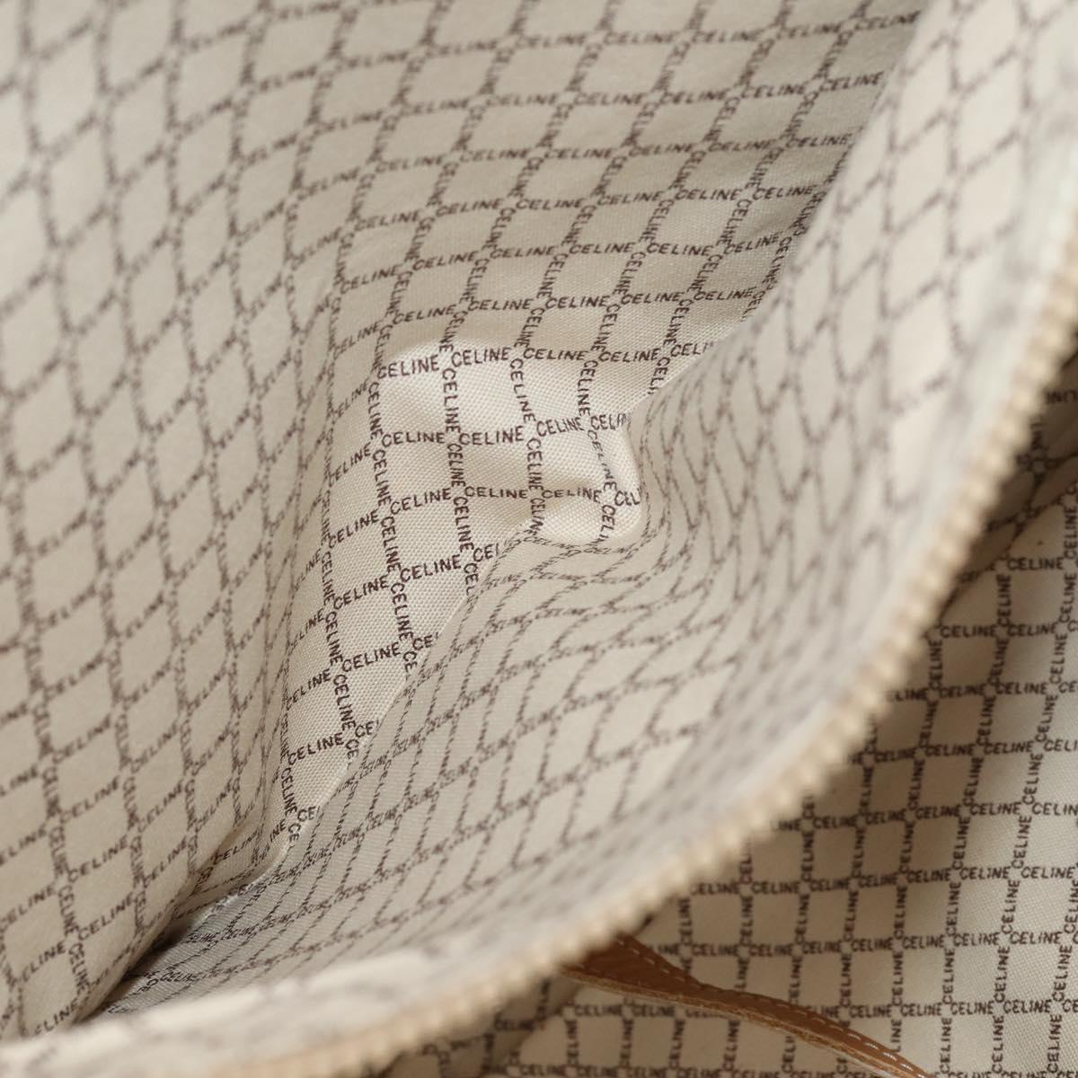 CELINE Macadam Canvas Boston Bag PVC Brown Gold Auth bs31028