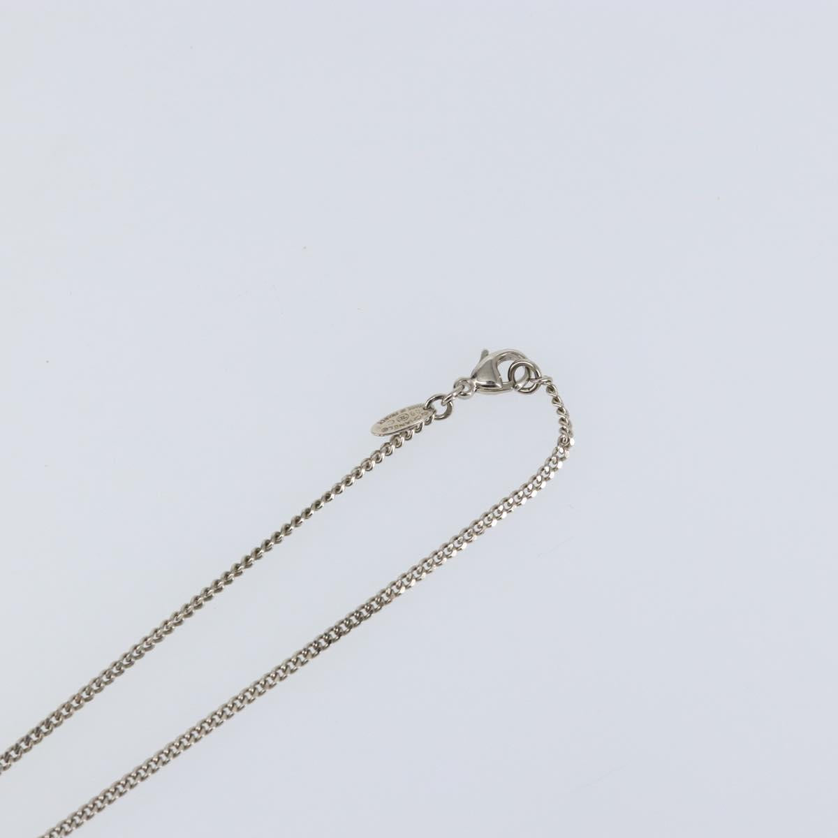 CHANEL Necklace metal Silver CC Auth bs31035