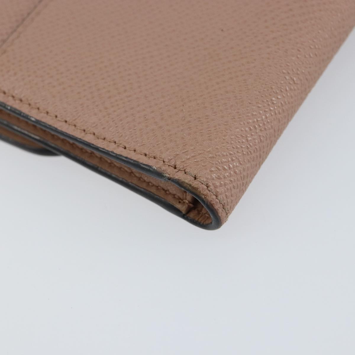 Christian Dior Saddle Lotus Wallet Leather Beige Gold Auth bs31038