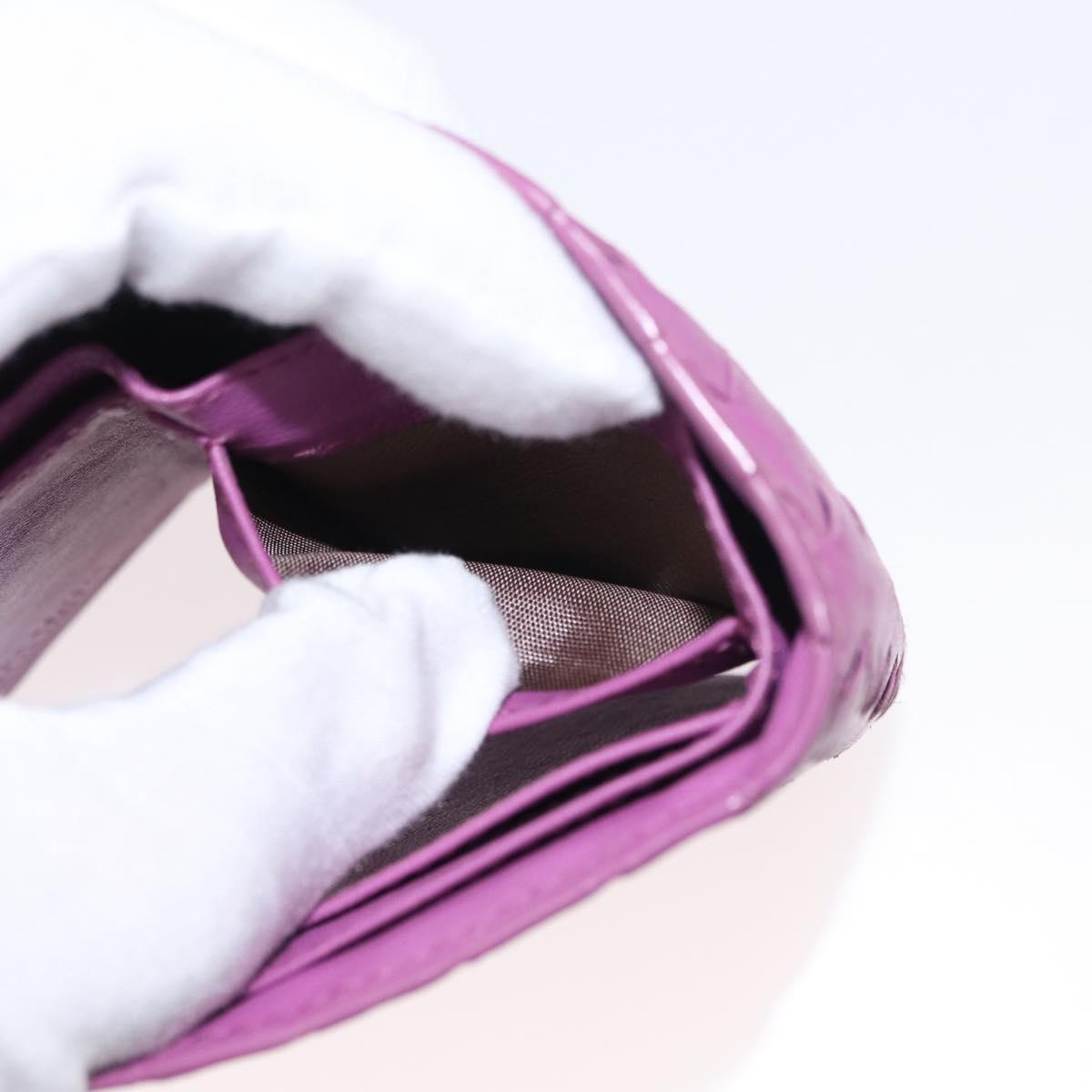 BOTTEGA VENETA INTRECCIATO Trifold Wallet Leather Purple Auth bs31039