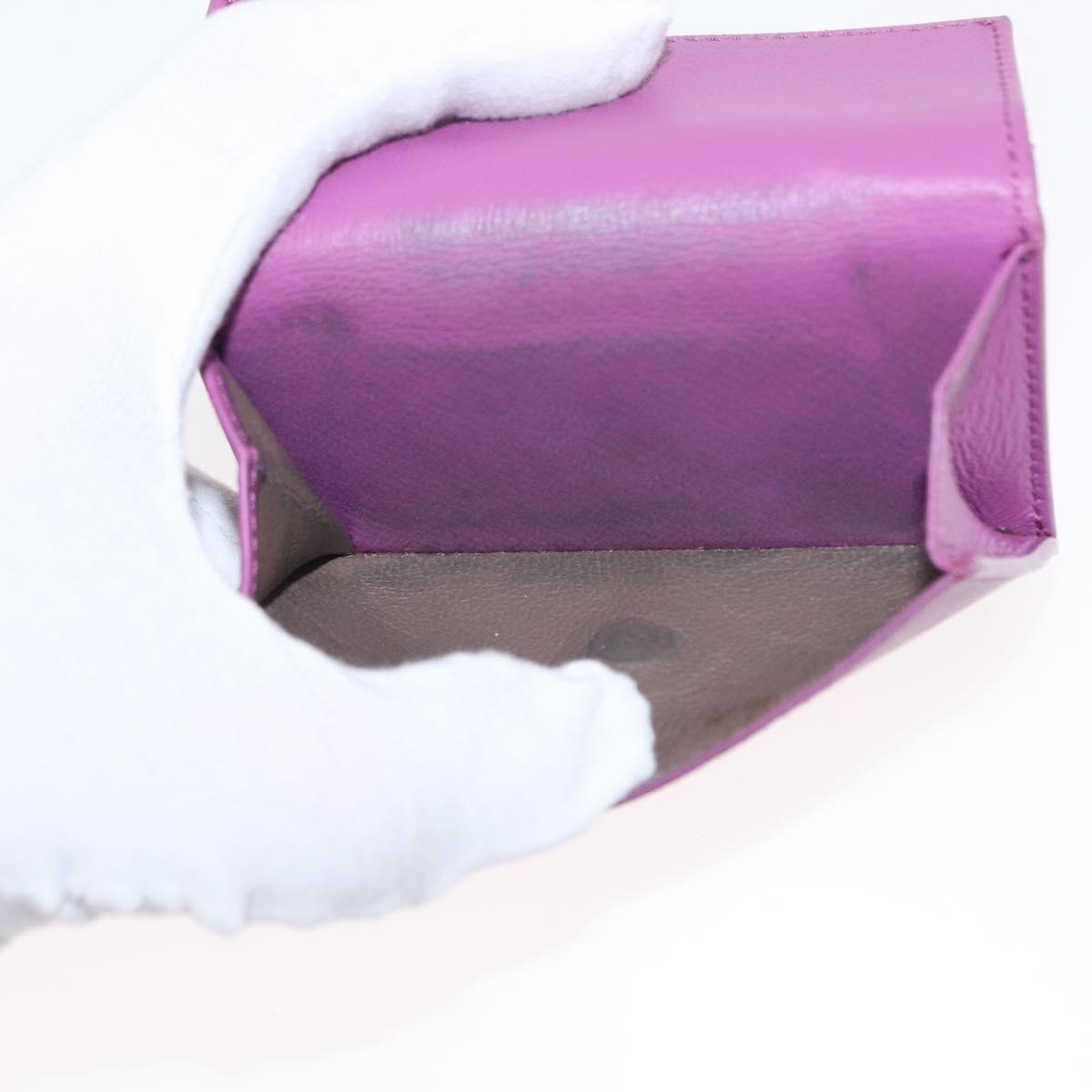 BOTTEGA VENETA INTRECCIATO Trifold Wallet Leather Purple Auth bs31039