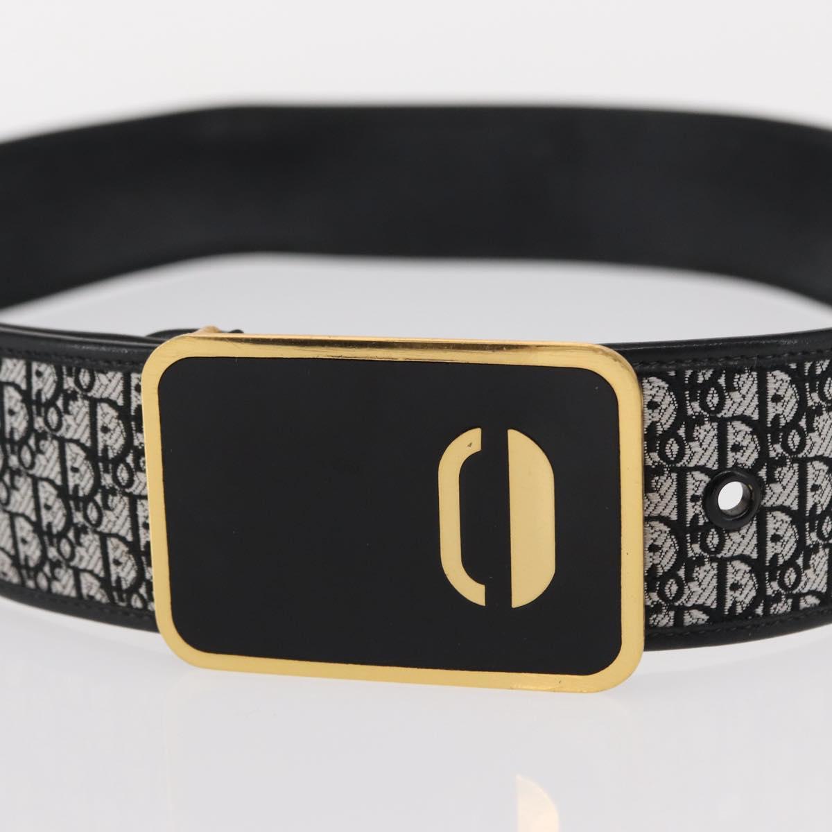 Christian Dior Trotter Canvas Belt 35.4"" Black Auth bs31040