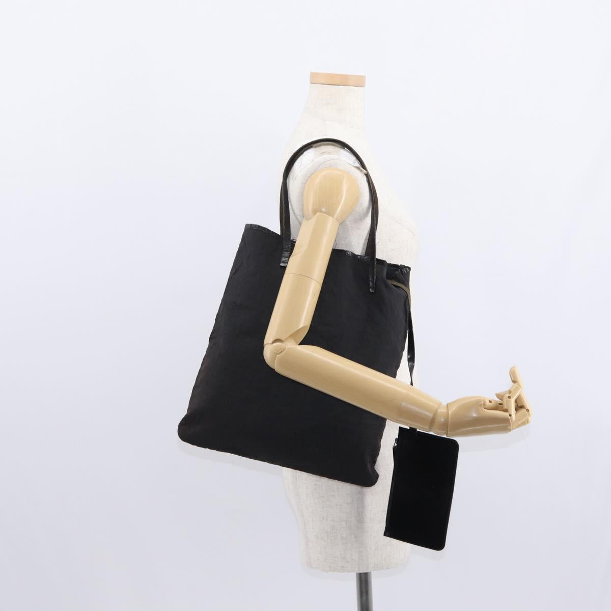 FENDI Zucca Canvas Tote Bag Black Brown Auth bs31042