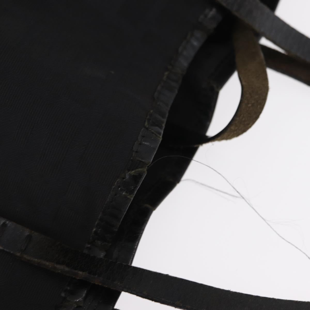 FENDI Zucca Canvas Tote Bag Black Brown Auth bs31042