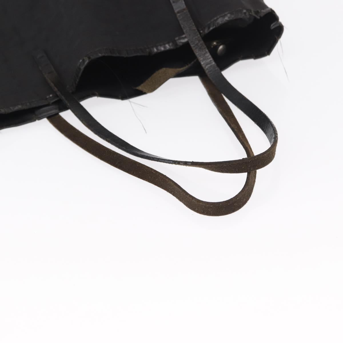 FENDI Zucca Canvas Tote Bag Black Brown Auth bs31042