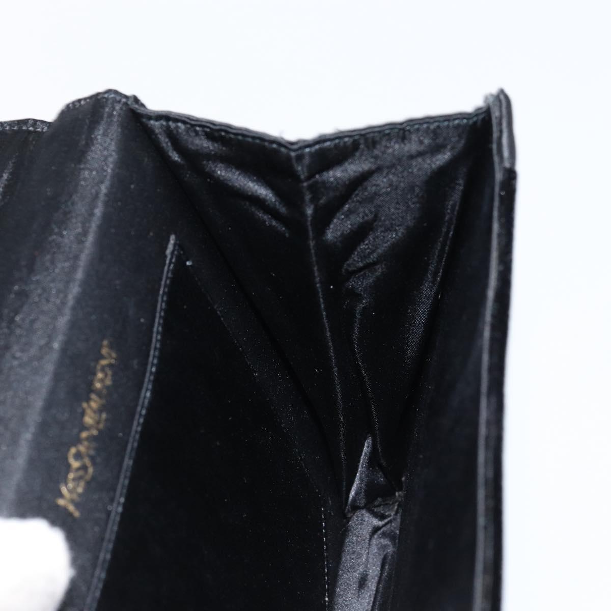 SAINT LAURENT Shoulder Bag Velor Black Gold Auth bs31045