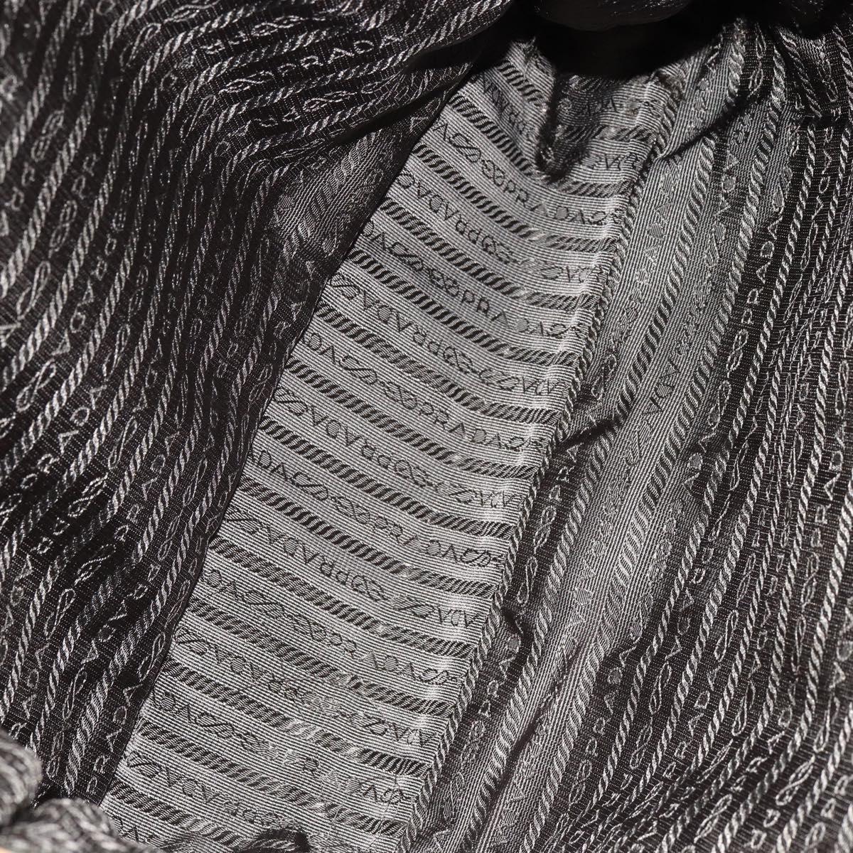 PRADA Shoulder Bag Nylon Beige Silver Auth bs31046