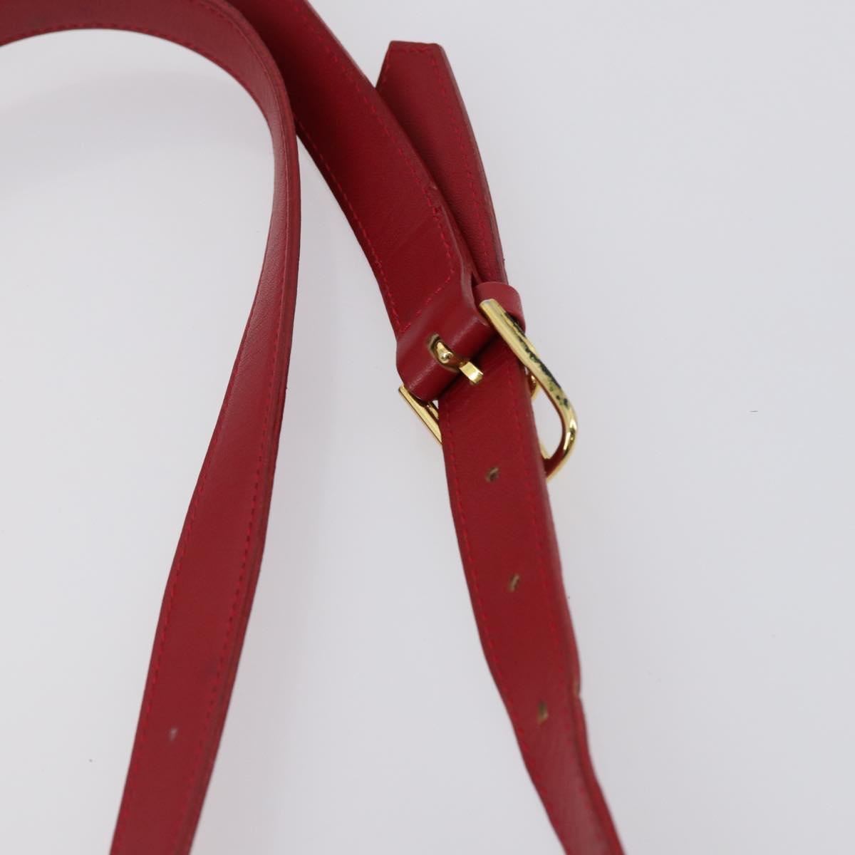 SAINT LAURENT Shoulder Bag Leather 2 Set Red Brown Auth bs31054