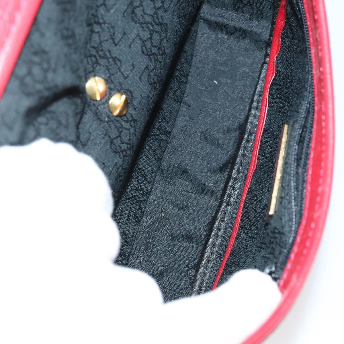 SAINT LAURENT Shoulder Bag Leather 2 Set Red Brown Auth bs31054