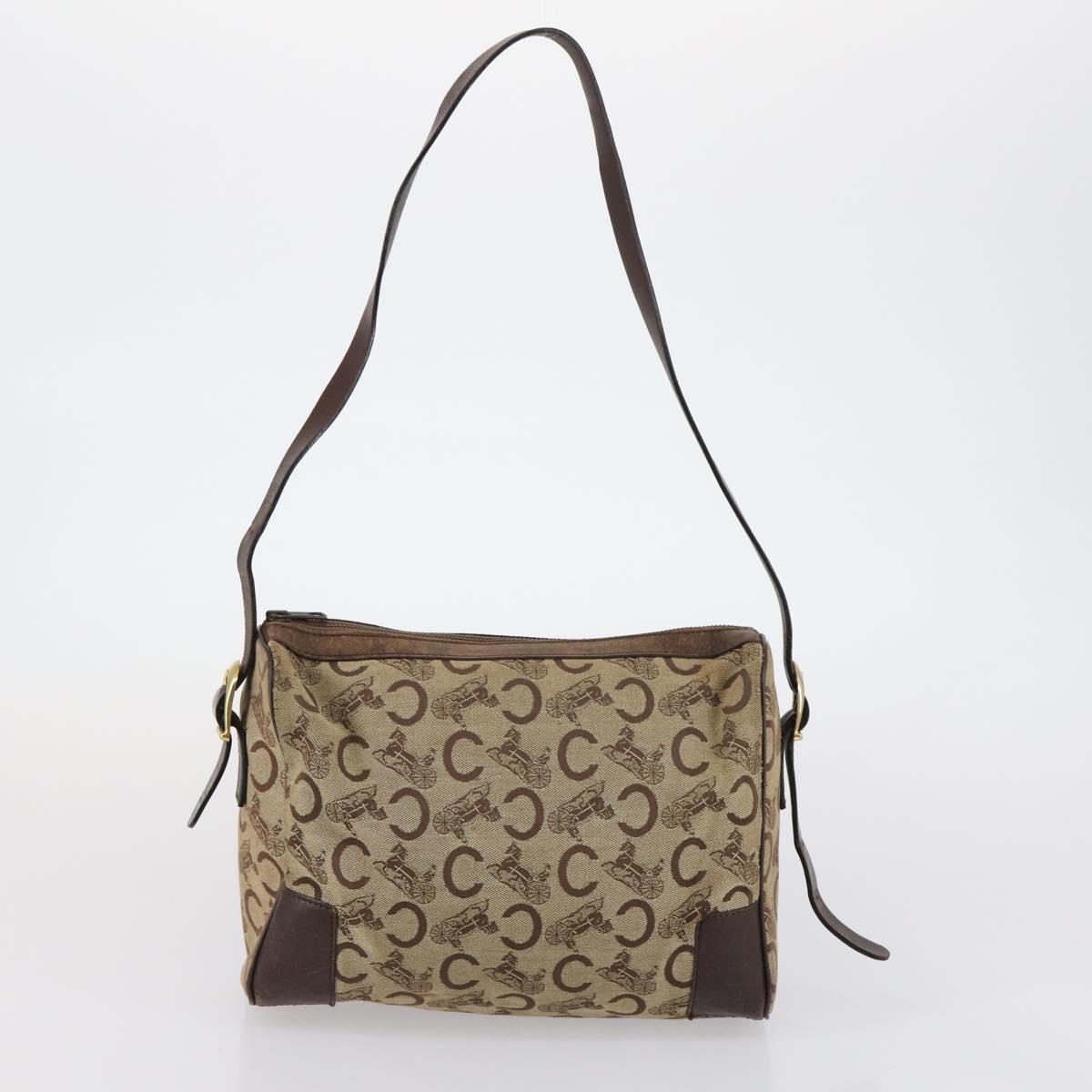 CELINE Macadam Canvas C Sulky Shoulder Bag 2 Set Beige Navy Auth bs31056