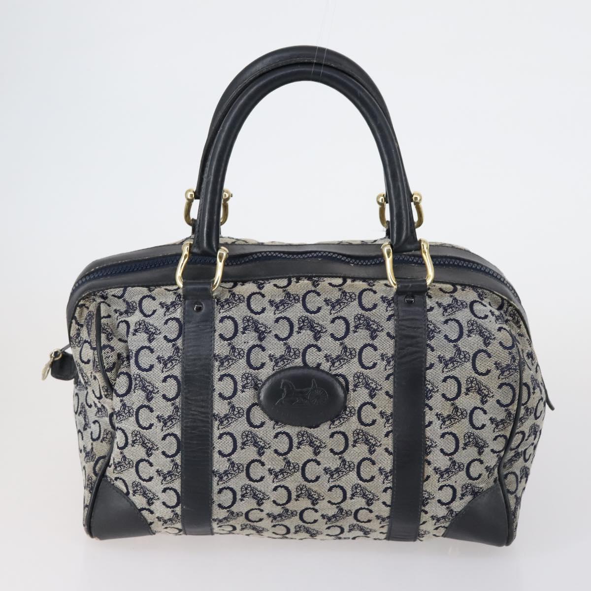 CELINE Macadam Canvas C Sulky Shoulder Bag 2 Set Beige Navy Auth bs31056