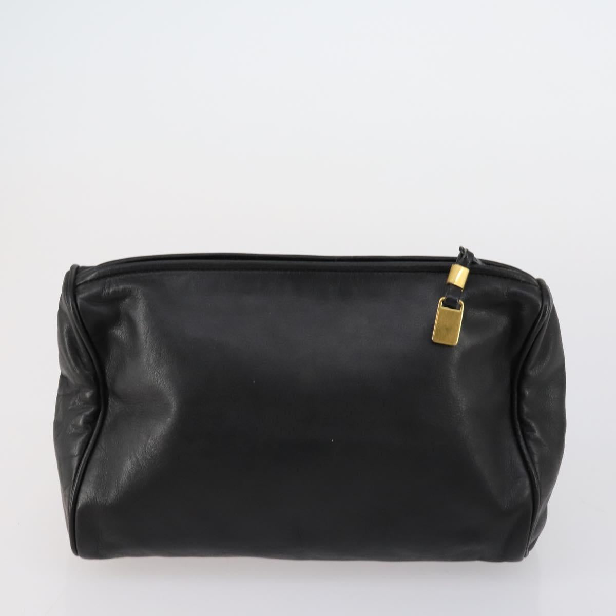 LOEWE Clutch Bag Leather 3 Set Beige Black Brown Auth bs31061