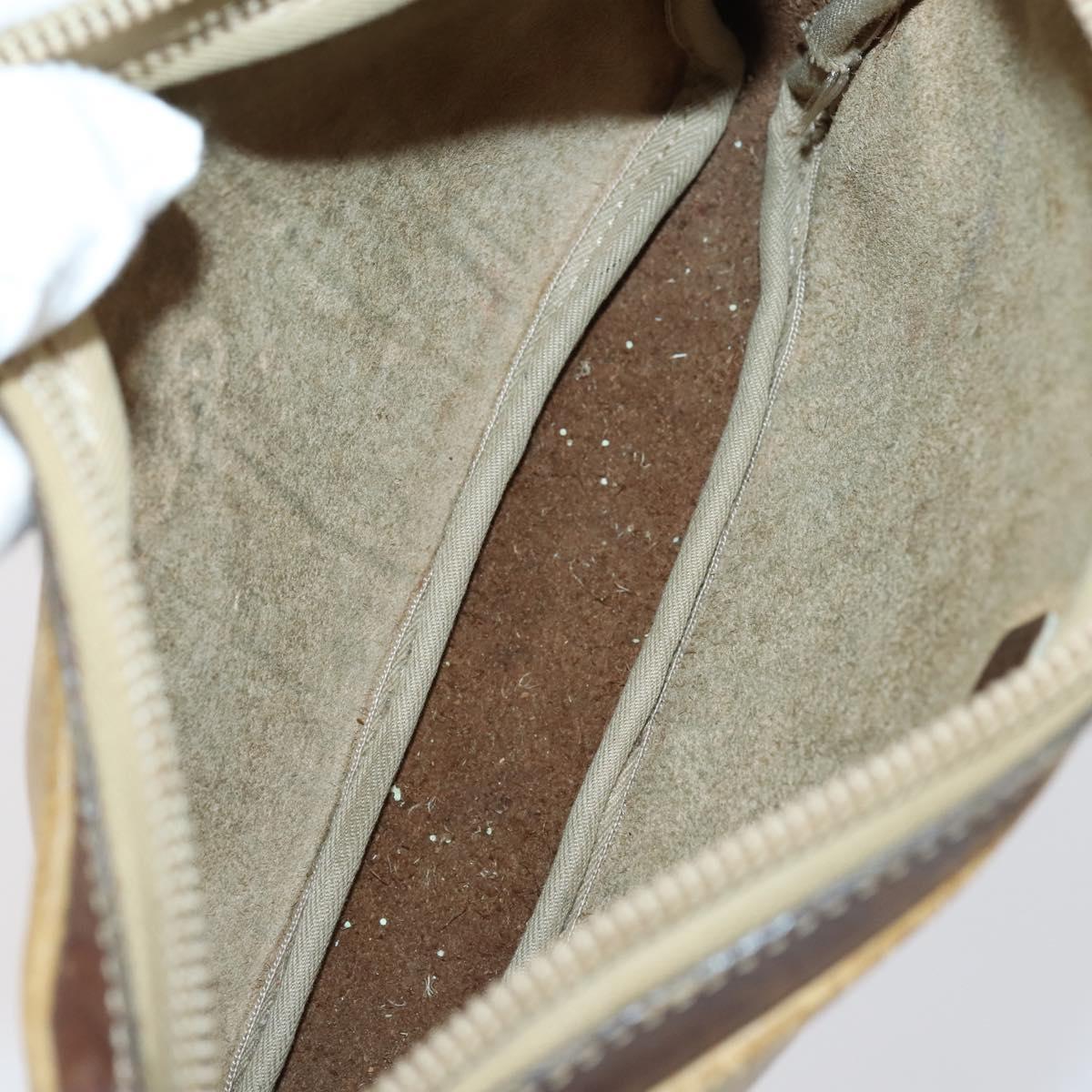 LOEWE Clutch Bag Leather 3 Set Beige Black Brown Auth bs31061