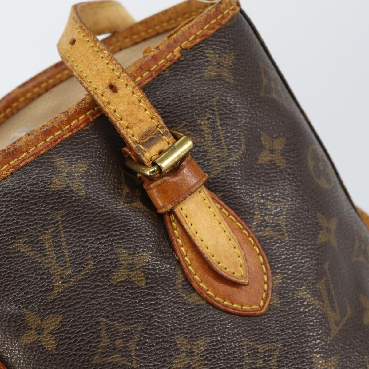 LOUIS VUITTON Monogram Bucket PM Shoulder Bag M42238 LV Auth bs31078