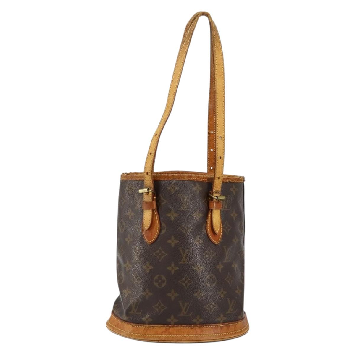 LOUIS VUITTON Monogram Bucket PM Shoulder Bag M42238 LV Auth bs31078