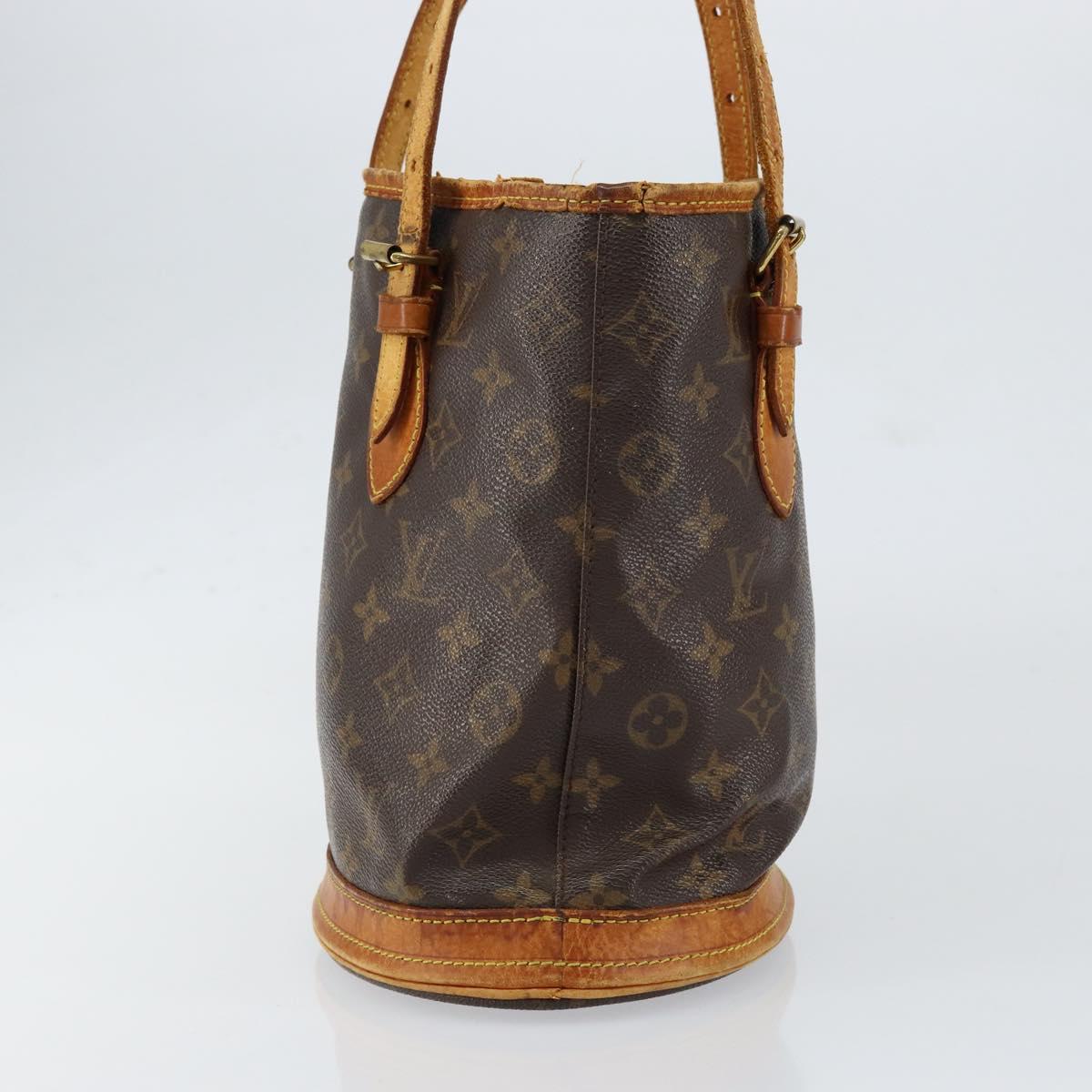 LOUIS VUITTON Monogram Bucket PM Shoulder Bag M42238 LV Auth bs31078
