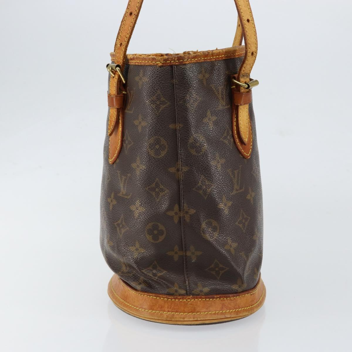 LOUIS VUITTON Monogram Bucket PM Shoulder Bag M42238 LV Auth bs31078