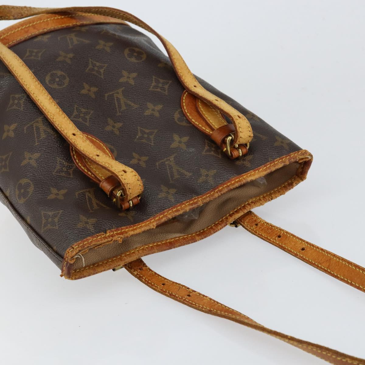 LOUIS VUITTON Monogram Bucket PM Shoulder Bag M42238 LV Auth bs31078