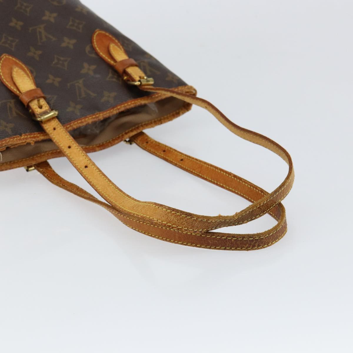 LOUIS VUITTON Monogram Bucket PM Shoulder Bag M42238 LV Auth bs31078
