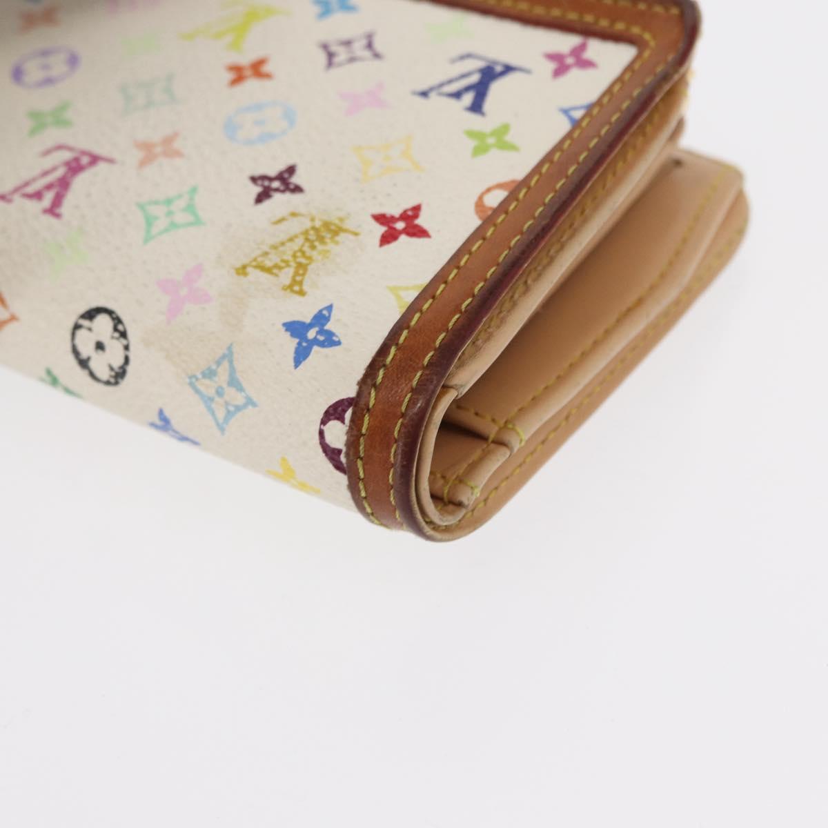 LOUIS VUITTON Multicolor Portefeuille Viennois Wallet White M92987 Auth bs31081
