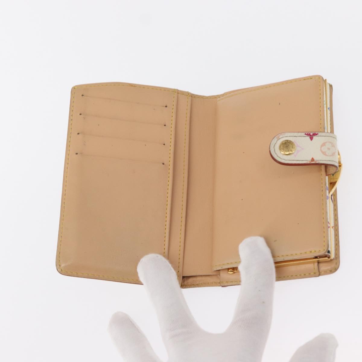 LOUIS VUITTON Multicolor Portefeuille Viennois Wallet White M92987 Auth bs31081