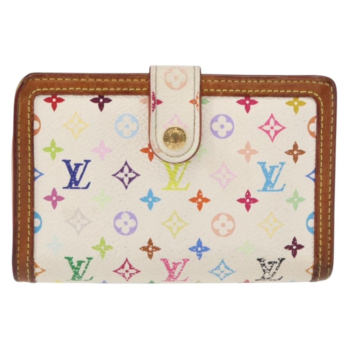 LOUIS VUITTON Multicolor Portefeuille Viennois Wallet White M92987 Auth bs31081