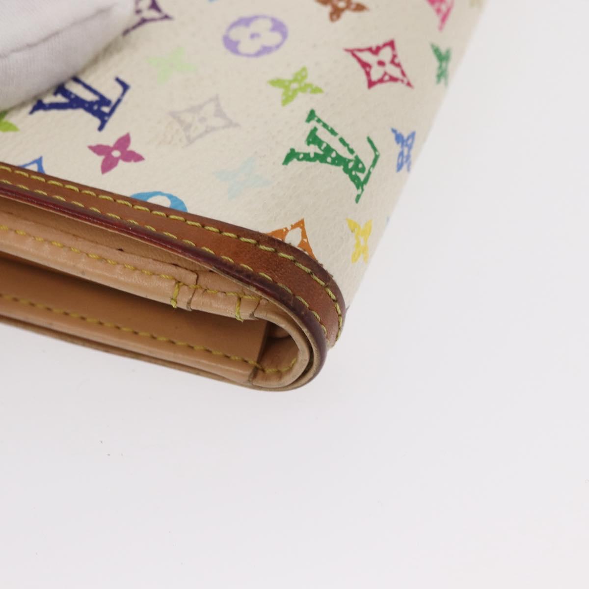 LOUIS VUITTON Multicolor Portefeuille Viennois Wallet White M92987 Auth bs31081