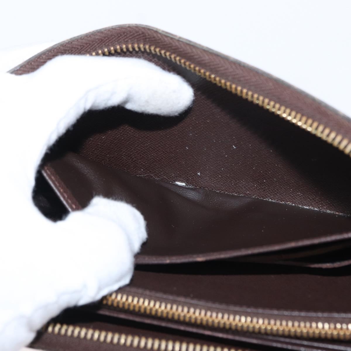 LOUIS VUITTON Damier Ebene Zippy Wallet Long Wallet N41661 LV Auth bs31083