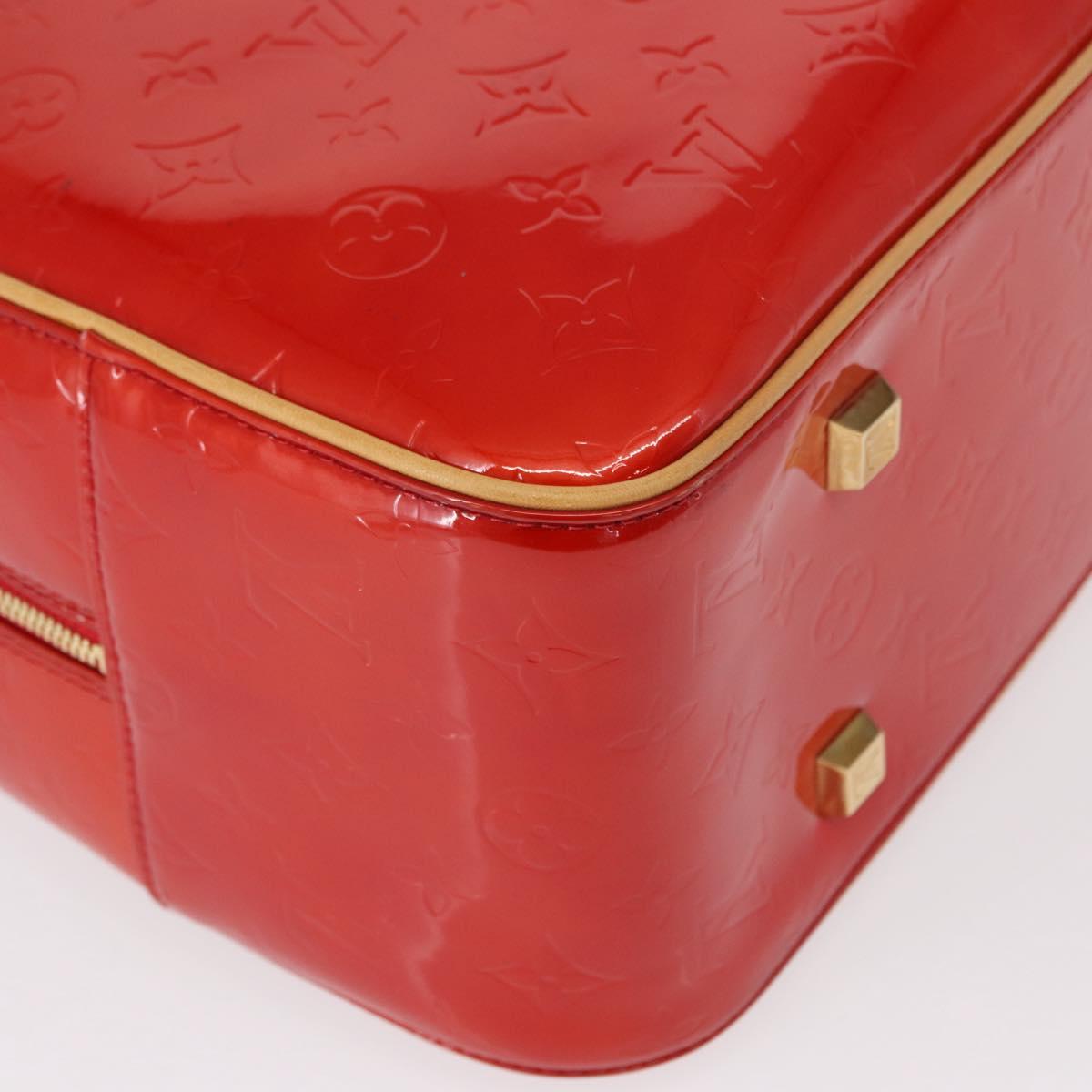 LOUIS VUITTON Monogram Vernis Sutton Hand Bag Red Rouge M91080 LV Auth bs31095