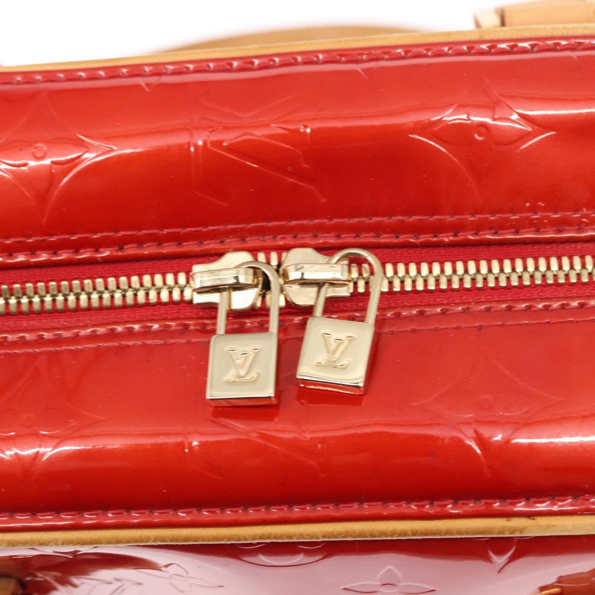 LOUIS VUITTON Monogram Vernis Sutton Hand Bag Red Rouge M91080 LV Auth bs31095