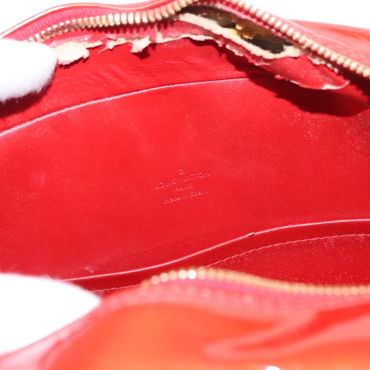 LOUIS VUITTON Monogram Vernis Sutton Hand Bag Red Rouge M91080 LV Auth bs31095