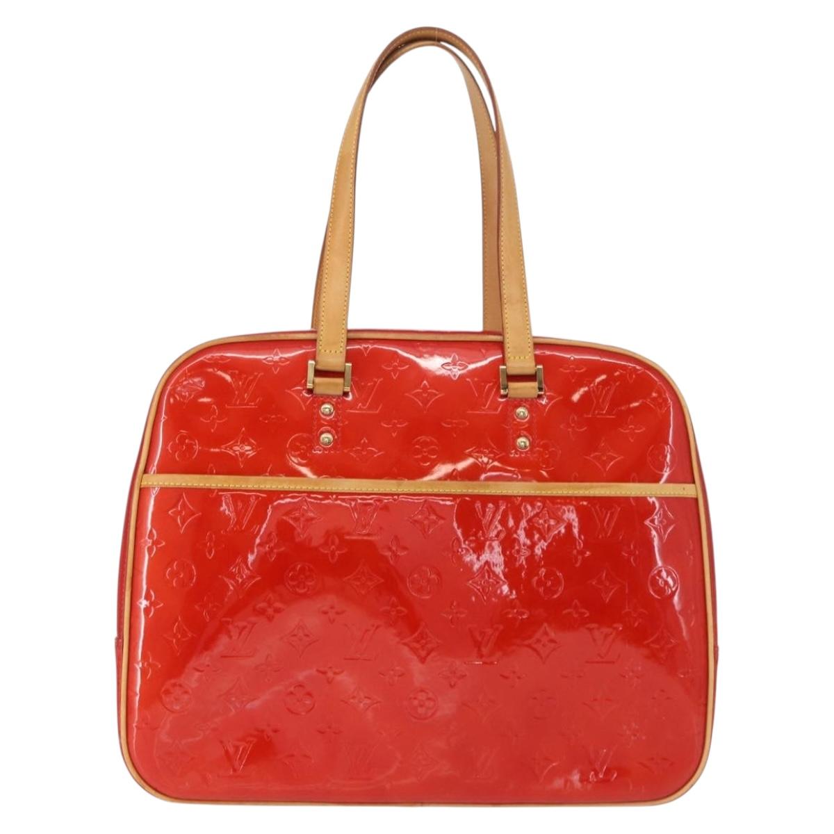 LOUIS VUITTON Monogram Vernis Sutton Hand Bag Red Rouge M91080 LV Auth bs31095