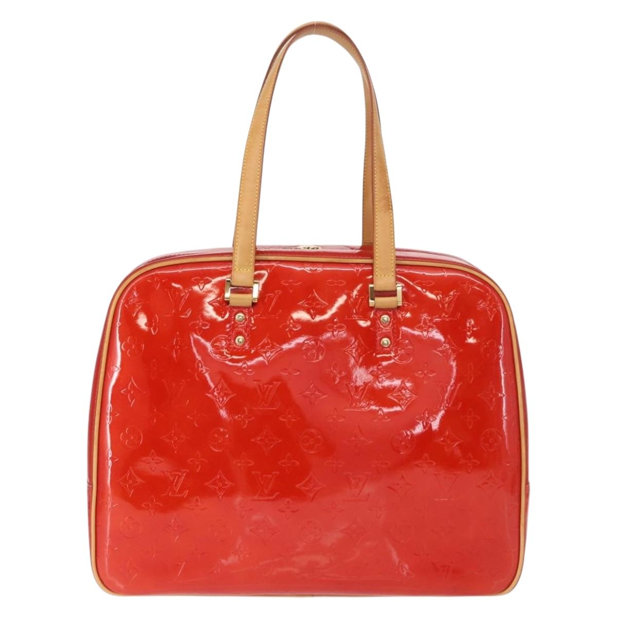 LOUIS VUITTON Monogram Vernis Sutton Hand Bag Red Rouge M91080 LV Auth bs31095