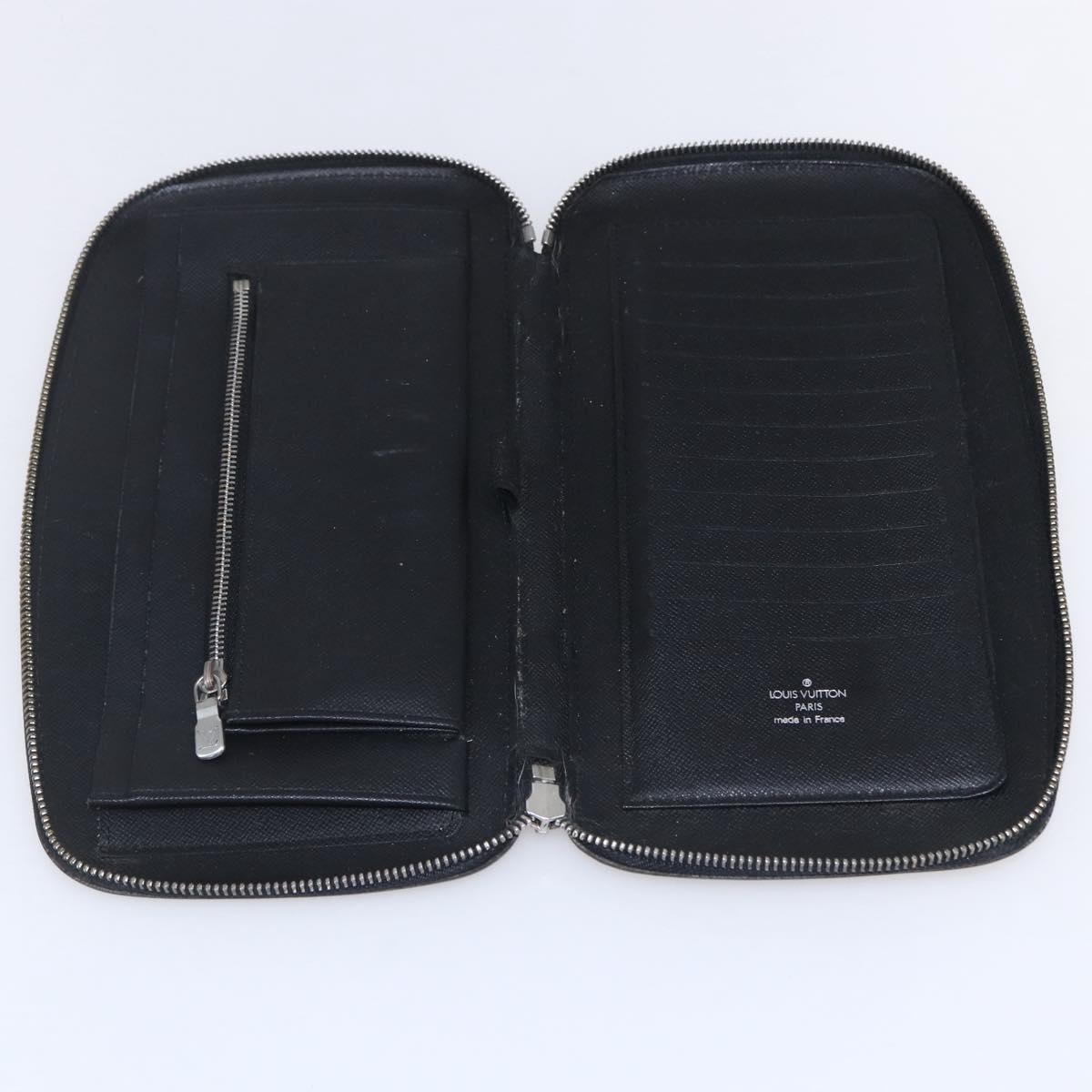 LOUIS VUITTON Organizer Atholl Travel Case Black M63042 LV Auth bs31096